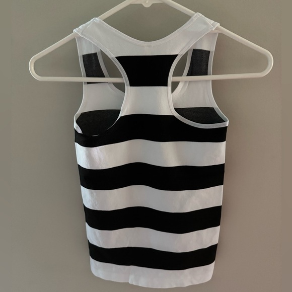 Nikibiki for Dorosi Black and White Striped Tank Top butter soft racer back OS - Picture 3 of 4